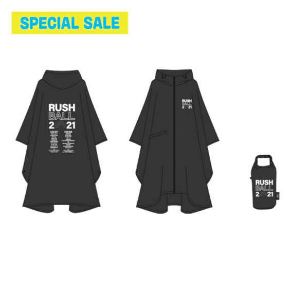 【SPECIAL SALE】KiU × RUSH BALL コラボレーションポンチョ/ブラック