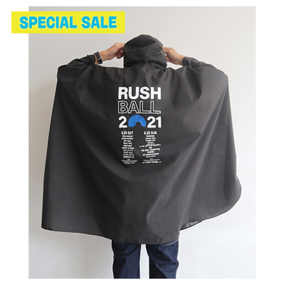 【SPECIAL SALE】KiU × RUSH BALL コラボレーションポンチョ/ブラック