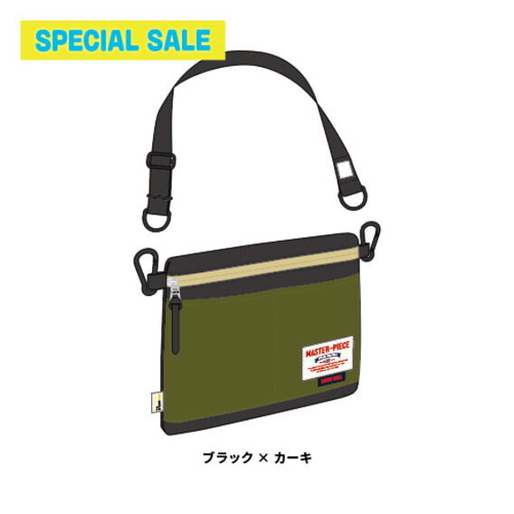 【SPECIAL SALE】master-piece x RUSHBALL2018 サコッシュ ブラック×カーキ