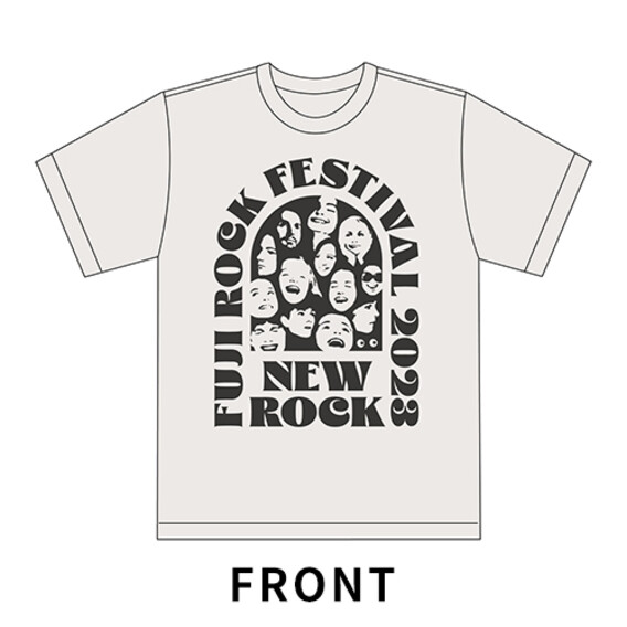 FUJI ROCK'23 NEW ROCK T-shirt （出演者名入りTシャツ）Designed by Super me Inc. / VANILLA WHITE
