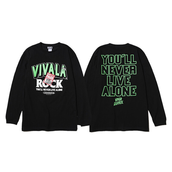 VIVA LA ROCK x RUDIE'S ロングスリーブTシャツ （ブラック） （RUDIE'Sコラボ）