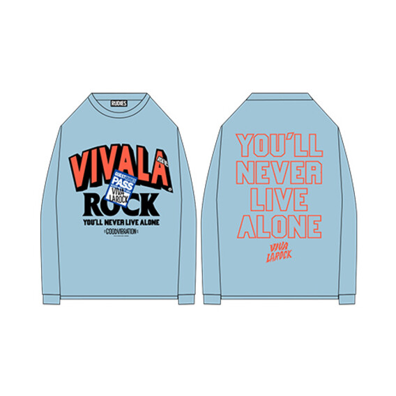 VIVA LA ROCK x RUDIE'S ロングスリーブTシャツ （アシッドブルー） （RUDIE'Sコラボ）