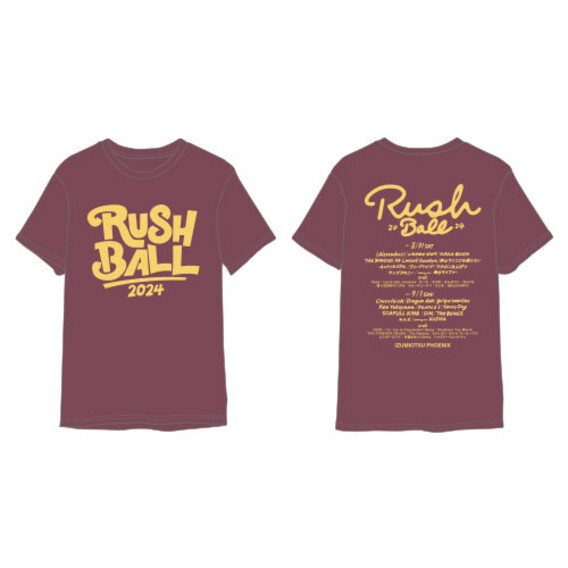 RUSH BALL 2024  ロゴTシャツ/バーガンディ