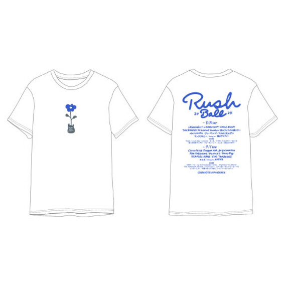 RUSH BALL 2024  フラワー Tシャツ/ホワイト×ブルー