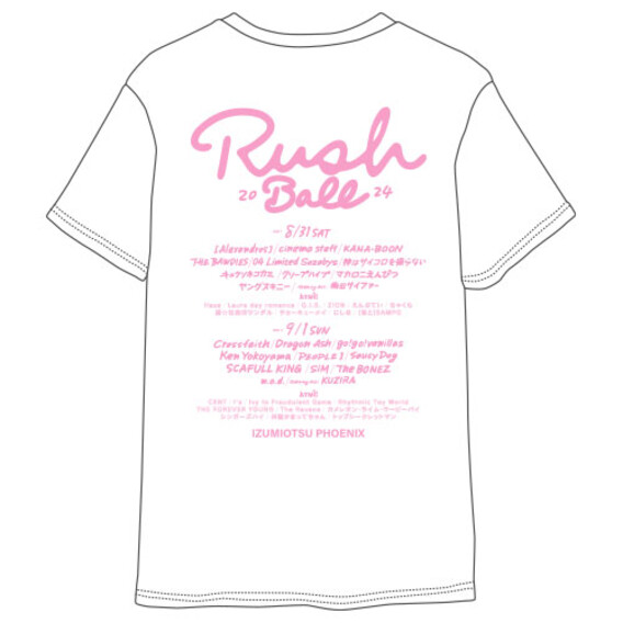 RUSH BALL 2024  フラワー Tシャツ/ホワイト×ピンク