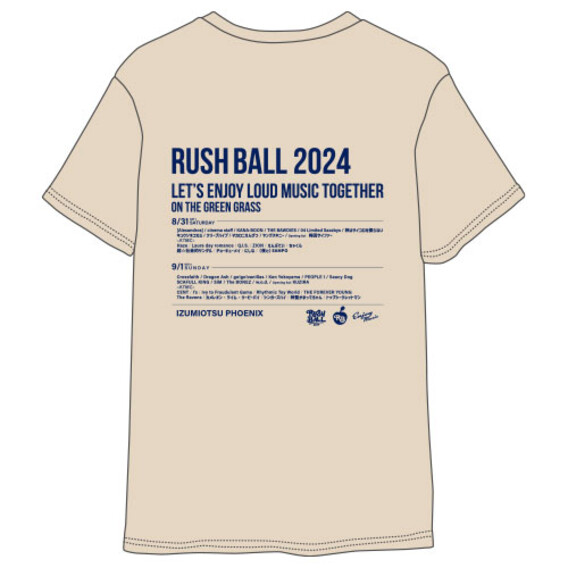 RUSH BALL 2024  レトロ  Tシャツ/ベージュ