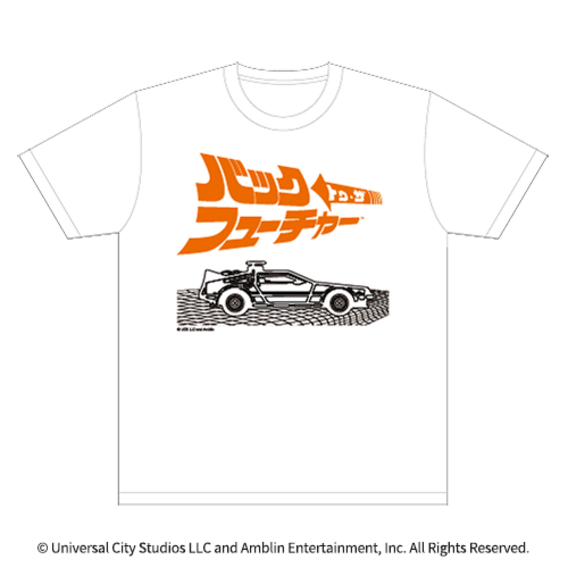 【BTTF】バック・トゥ・ザ・フューチャー35周年記念　カタカナロゴTシャツ／白（sale）