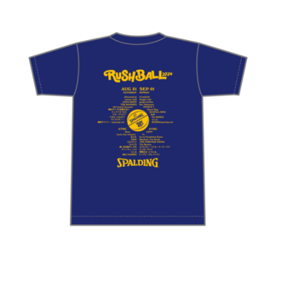 SPALDING × RUSH BALL 2024 コラボレーションTシャツ/ネイビー