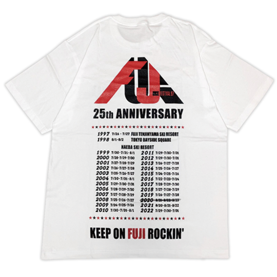 FUJI ROCK FESTIVAL　25周年記念Tシャツ/White