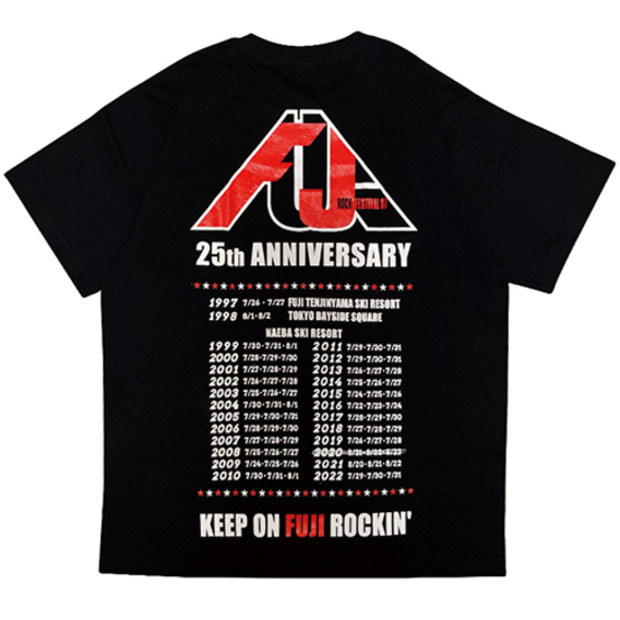 FUJI ROCK FESTIVAL　25周年記念Tシャツ/Black