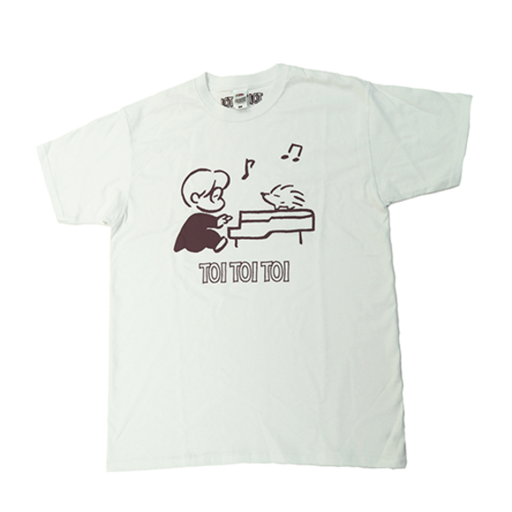 表たくおんプリント／裏toitoitoi刺繍　Tシャツ（ホワイト）