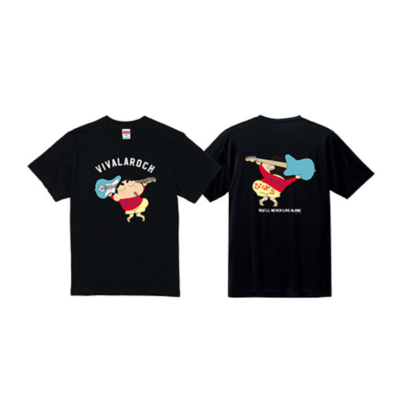 ビバラ×しんちゃん ROCKだゾ！綿Tシャツ（ブラック） （クレヨンしんちゃんコラボ）