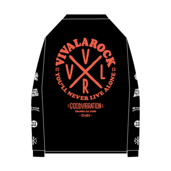 VIVA LA ROCK x RUDIE'S ロングスリーブTシャツ（ブラック）（RUDIE'Sコラボ）