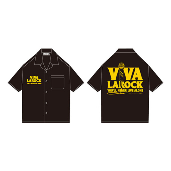 VIVA LA ROCK x RUDIE'S オープンカラーシャツ（ブラック）（RUDIE'Sコラボ）