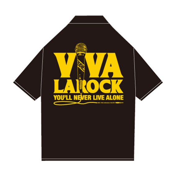 VIVA LA ROCK x RUDIE'S オープンカラーシャツ（ブラック）（RUDIE'Sコラボ）